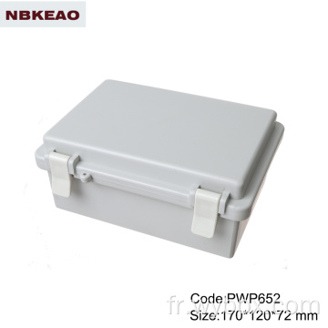 Niveau de protection IP65 Loquet en plastique et boîte de jonction de type charnière boîtier étanche pour boîtier électronique en plastique personnalisé